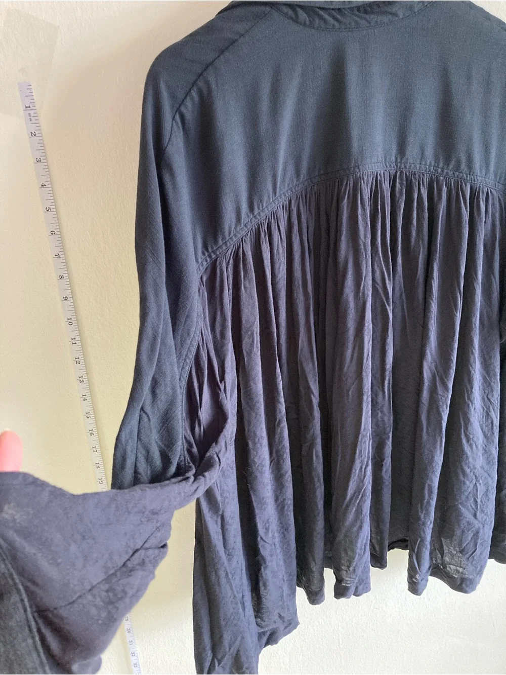 Free People Black Oversized Button-Down Tunic